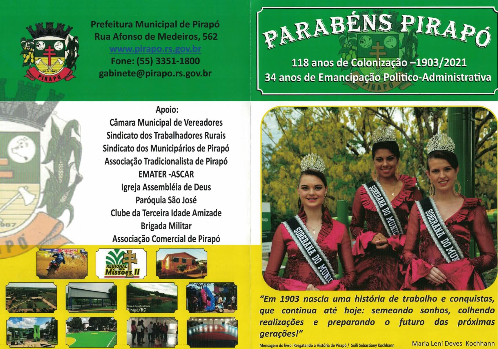 Programações do mês de aniversário do Município